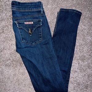 Hudson Collin Skinny Flap Pocket Dark Blue Skinny Jeans size 26 EUC $225